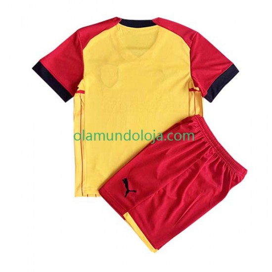Camisola RC Lens Criança Equipamento Primeiro 2022-2023 Manga Curta
